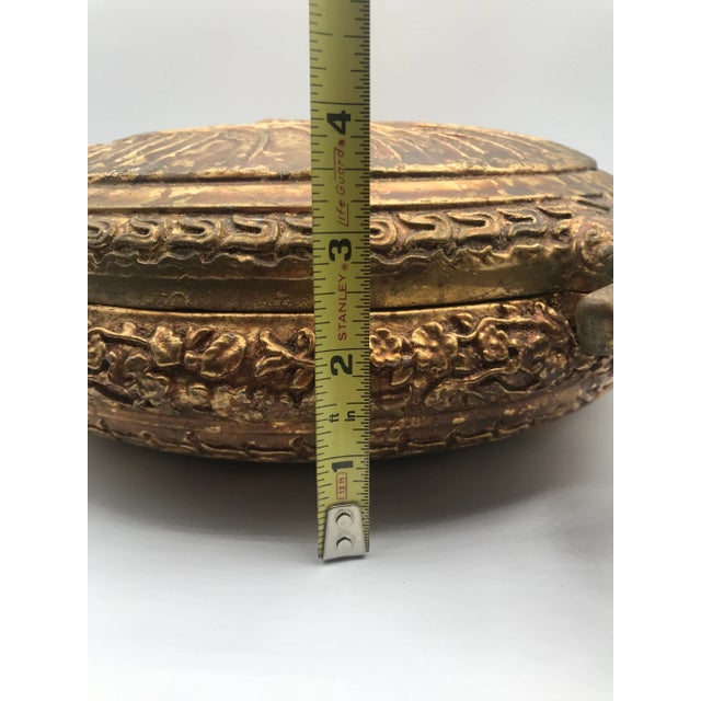 Textile Hilda Flack Designs Vintage Pocket Watch Style Decorative Box For Sale - Image 7 of 9