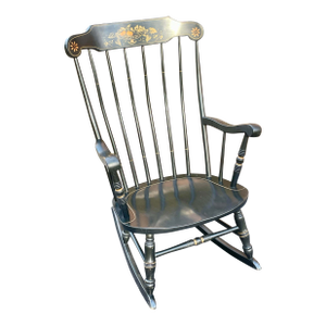 Mid 20th Century S. Bent & Bros. Hitchcock Style Bent Back Rocking Chair