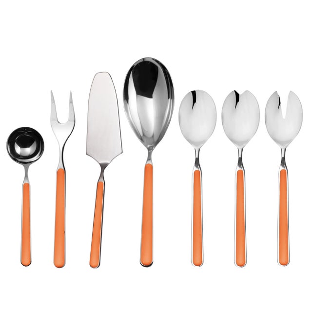 Contemporary Mepra Fantasia 7-Piece Serving Set, Carrot For Sale - Image 3 of 3