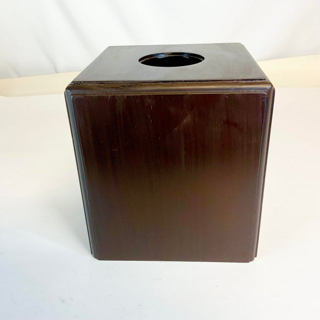 1980s Vintage Traditional Wood Tissue Box Cover For Sale - Image 4 of 9