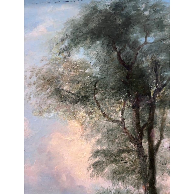 Antique 19 Century Pastoral Genre Original Oil Canvas Painting European School For Sale - Image 11 of 12