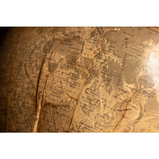 Wood Vintage Rand McNally 12-Inch Lunar Globe With Custom Stand For Sale - Image 7 of 9