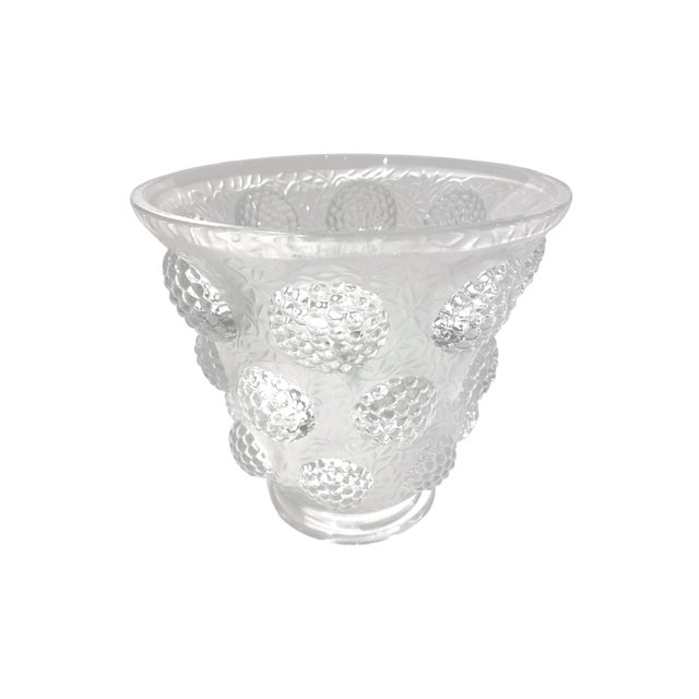 Glass Stunning Verlys "Les Cabochons" French Art Deco Vase Early 20th Century Lalique-Style For Sale - Image 7 of 18