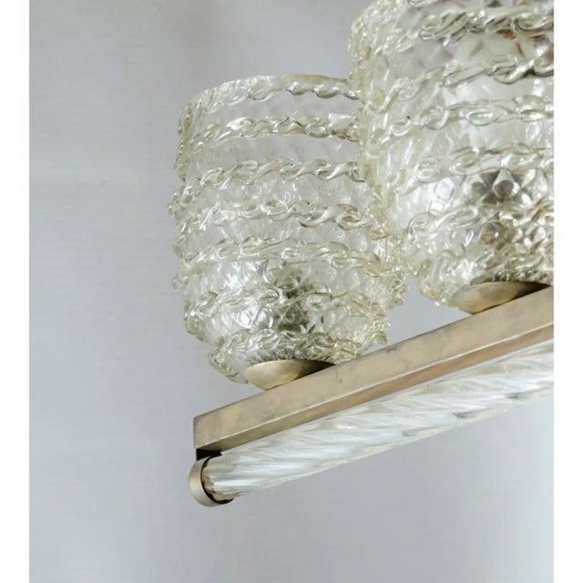 1950s Murano Glass Ceiling Light Attributed to Barovier For Sale In Washington DC - Image 6 of 6