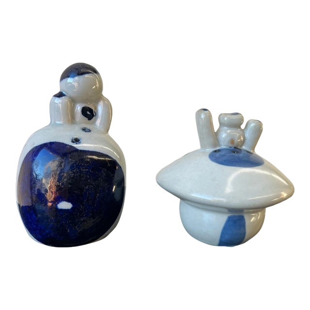 Vintage Figurative Studio Pottery Salt and Pepper Shakers - A Pair For Sale