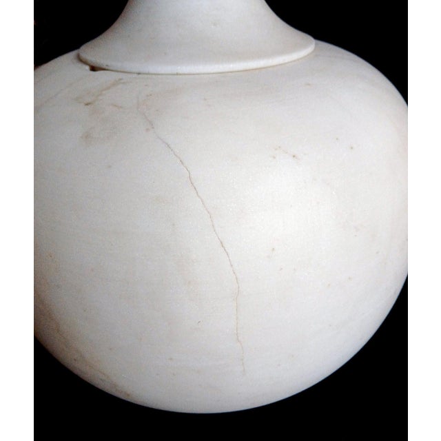 Hand-Carved White Marble Vase, 28 Inches Tall, Late 20th Century For Sale - Image 11 of 16