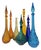 A Symphony of Saturated Light attributed to Empoli Genie Bottles, 1960s, Set of 7 For Sale