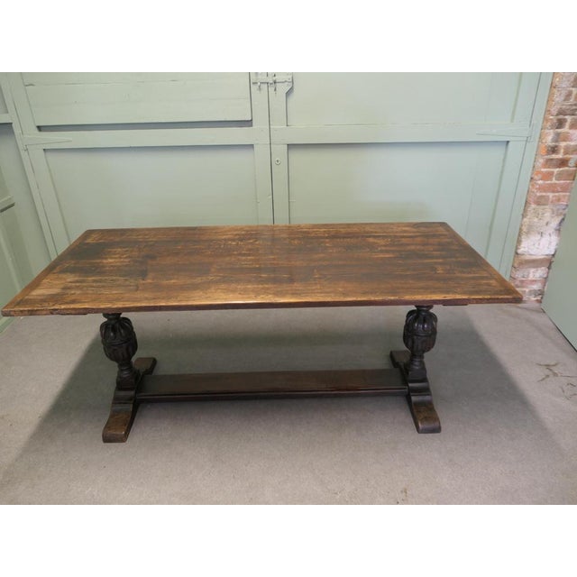 1900 - 1909 Oak Refectory Dining Table, Late 19th Century For Sale - Image 5 of 8