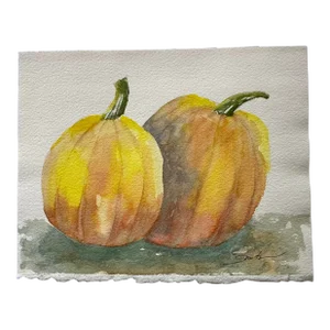 Signed Original Watercolor Painting “Pumpkin Season”