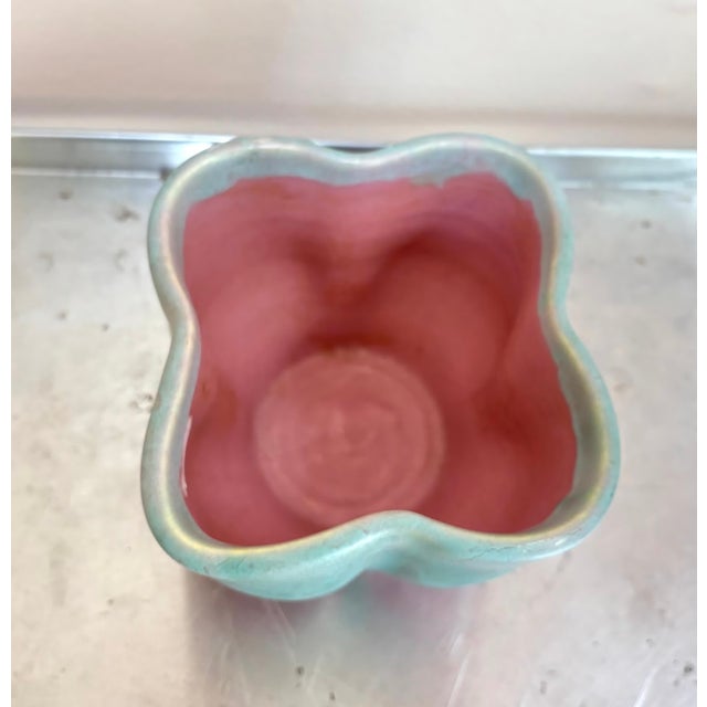 1950s-60s pink/blue small pottery bowl. Excellent condition.