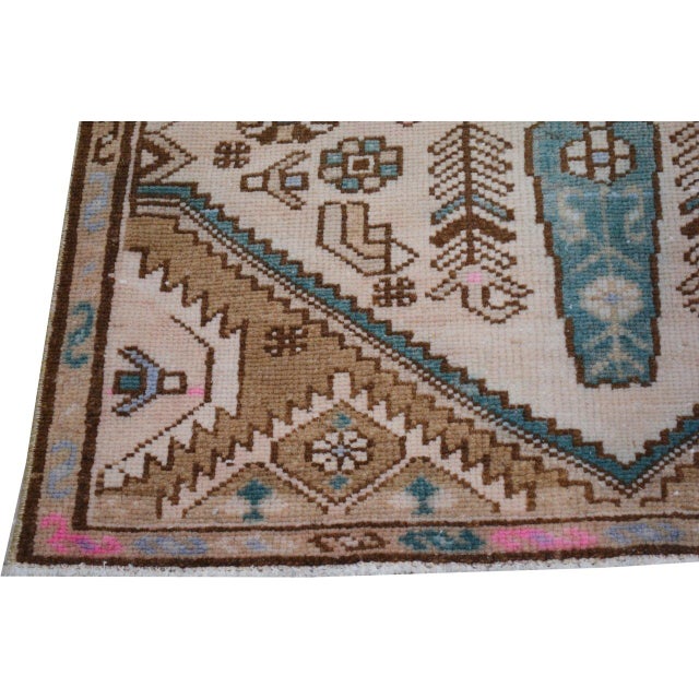 1950s Vintage Malayer Knotted Wool Rug, 2'10''x9'1'' For Sale - Image 5 of 5