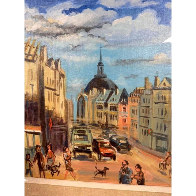 Ollier, Lively View of Paris, 1980s, Oil on Canvas For Sale - Image 6 of 9