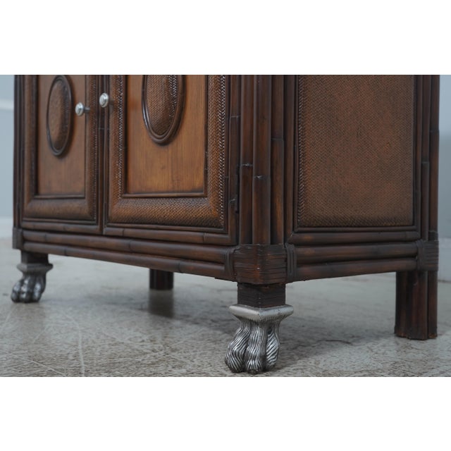 Pair of Thomasville Ernest Hemingway Rattan & Stone Cabinets For Sale - Image 9 of 18