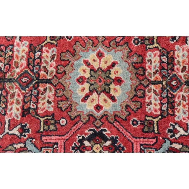 Textile Mid 20th Century Semi Antique Persian Mahal Rug With Medallion Design in Jewel Tones For Sale - Image 7 of 13