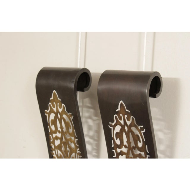 Bombay Company Pair Pierced Brass Candle Wall Sconces For Sale - Image 4 of 13