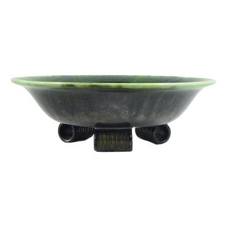 Art Deco Glazed Ceramic Dish from Faiencerie Thulin, Belgium, 1930s For Sale