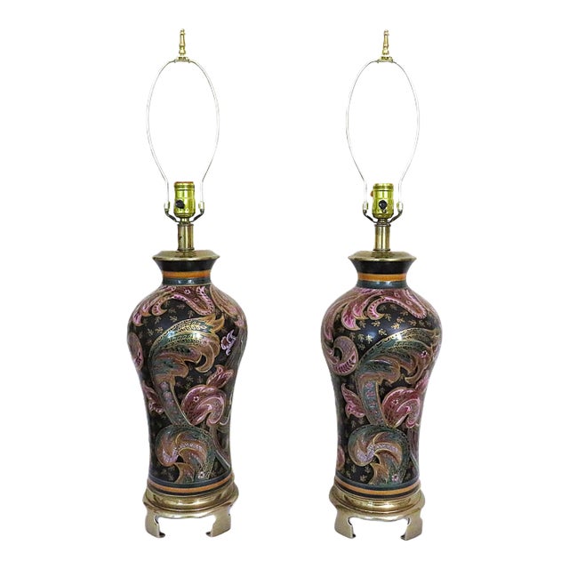 frederick cooper ランプ Pair of Frederick Cooper Paisley Table Lamps | Chairish