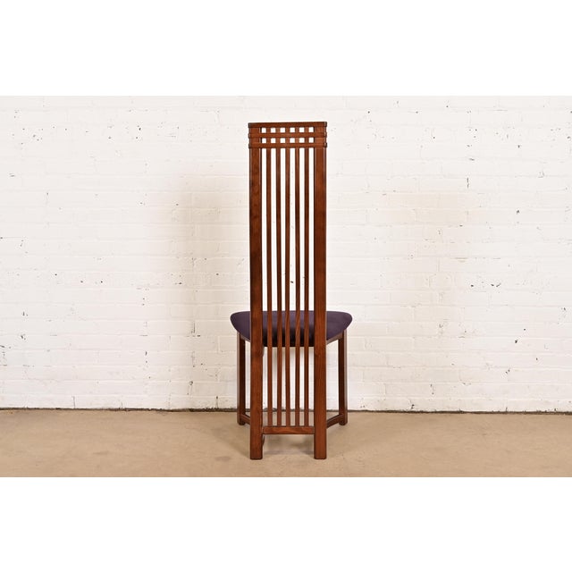 Frank Lloyd Wright Style Arts & Crafts High Back Side Chair or Dining Chair For Sale - Image 10 of 11