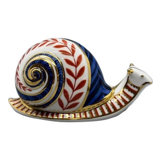 Vintage MCM Royal Crown Derby Imari Snail Figurine For Sale