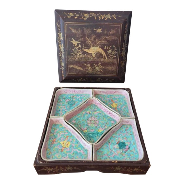 Antique Chinese Famille Rose Porcelain Sweetmeat Dishes For Sale