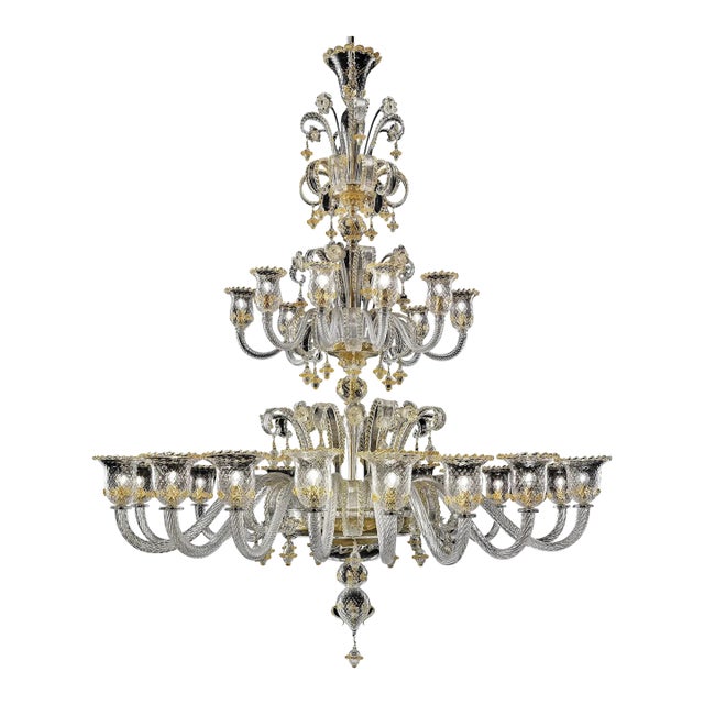 Imperial Style “Rigadin” Murano Glass Chandelier in Venetian Design For Sale