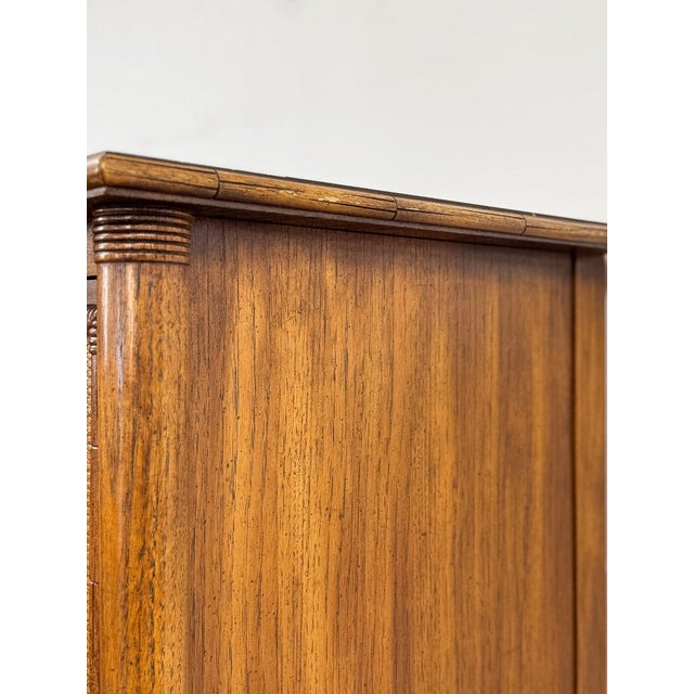 Vintage Thomasville Pauletti Faux Bamboo Woven Armoire, Collectible Storage For Sale - Image 15 of 18