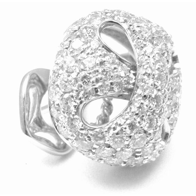 Contemporary Damiani 18k White Gold 3.03 ct Diamond Earrings. Retail: $28,190., Pair For Sale - Image 3 of 9