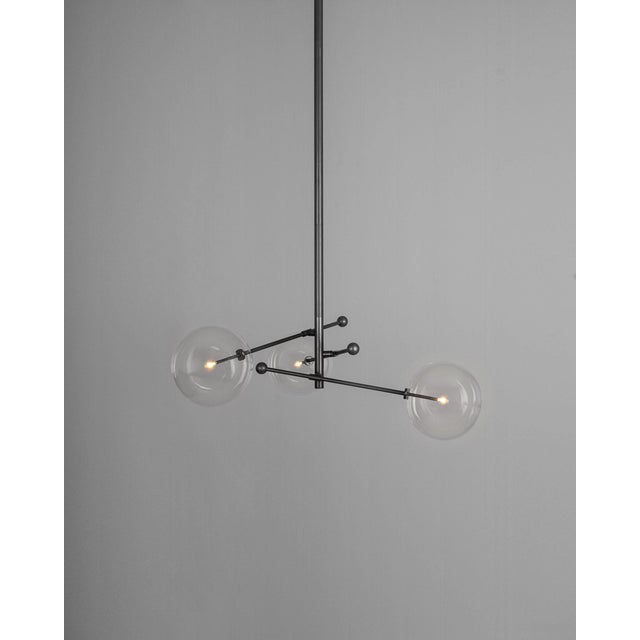 Metal RD15 3 Arms Chandelier For Sale - Image 7 of 12