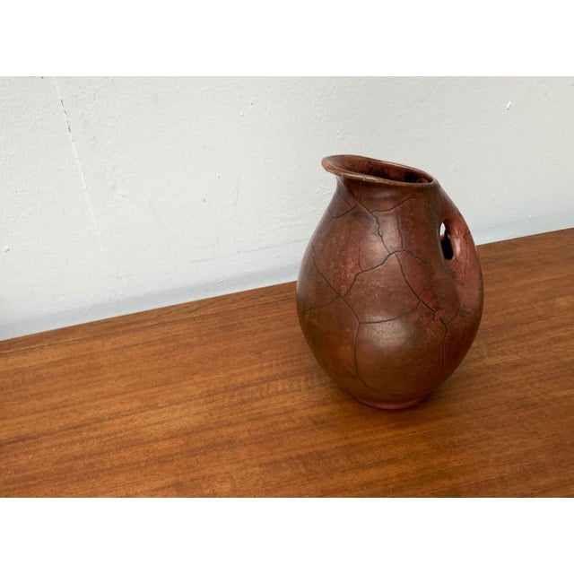Art Deco German Studio Pottery Jug Carafe with Handle Hole by Paul Dresler for Töpferei Grootenburg, 1940s For Sale - Image 9 of 18