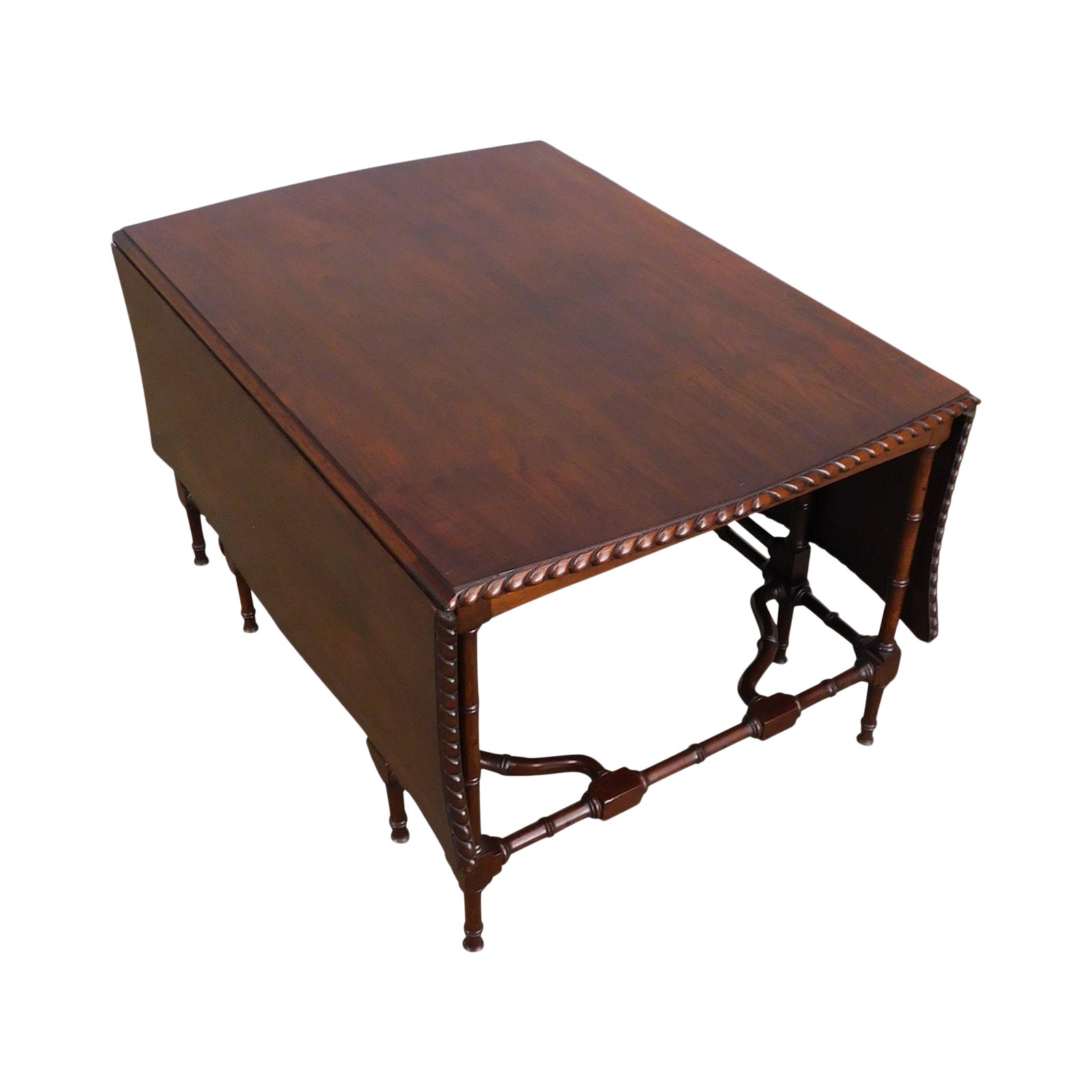 Chinese Chippendale Style Vintage Faux Bamboo Gateleg Drop ...