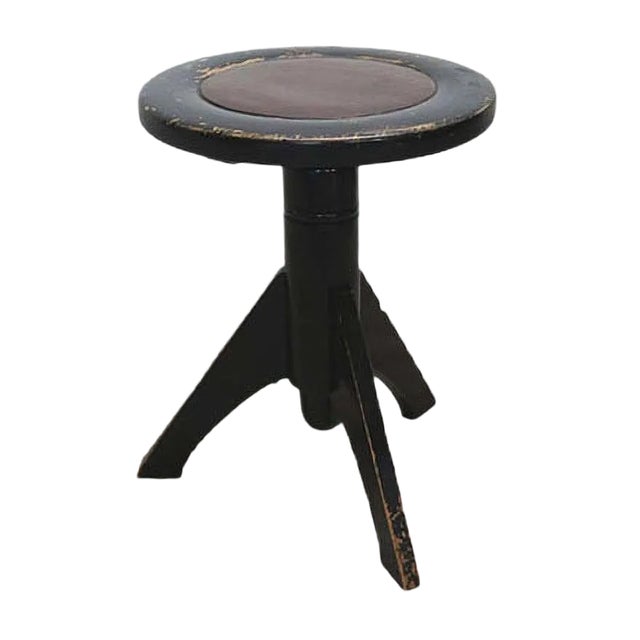 Rotating Black Piano Stool, 1920s For Sale