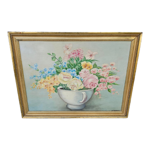 Italian Antique Floral Still Life Painting by A. R. Esposito, C. 1890–1920