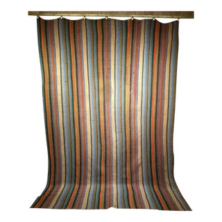 Vintage Persian Tribal Jajim Kilim Rug, Handwoven Wool, Multicolor Stripe Pattern, 7x10 For Sale