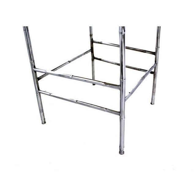 Set of Four Mid-Century Modern Faux Bamboo Chrome Designer Dining Chairs MINT! For Sale - Image 6 of 8
