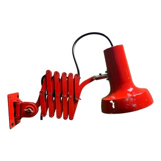 Bright Orange Scissor Lamps by SIS, Germany, 1970s For Sale