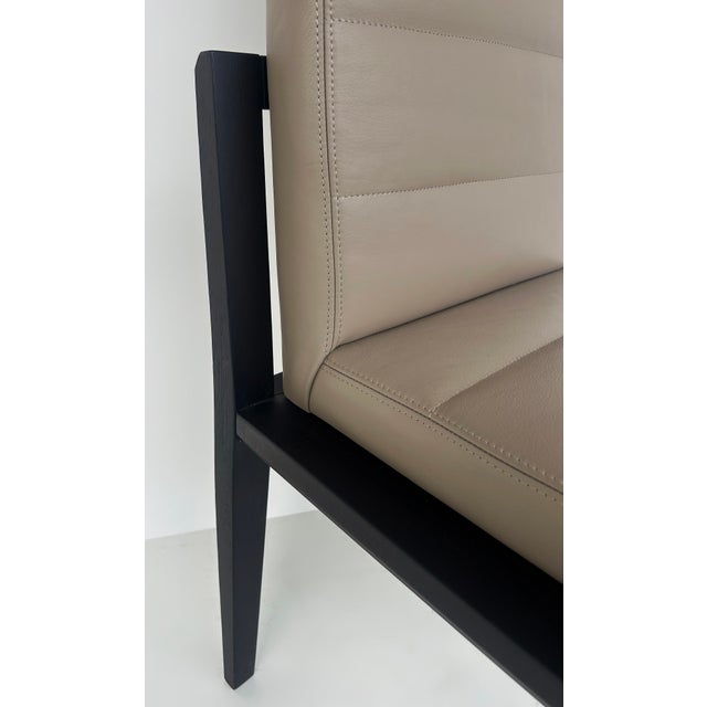 Umberto Asnago for Mobilidea Italian Leather/Oak Tall Chairs- a Pair For Sale - Image 11 of 12