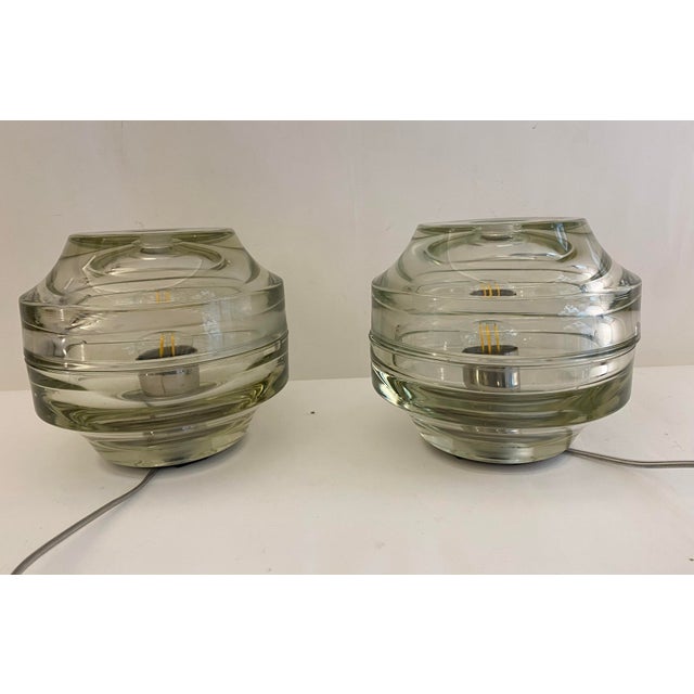 Vintage Italian Andromeda Model Glass Lamps by Flavio Poli for Poliarte, 1960s, Set of 2, in Flawless conditions. Designed...