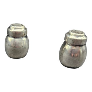 Vintage 1950s Mid Century Ortega Mexican 900 Coin Silver Salt & Pepper Shakers For Sale