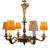 Large Antique French Brass Chandelier, 1900s For Sale