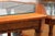 Vintage 1960s Mid-Century Modern Walnut Octagonal Glass Top & Cane Coffee Table + 2 Matching Hexagonal Accent Tables For Sale - Image 10 of 12