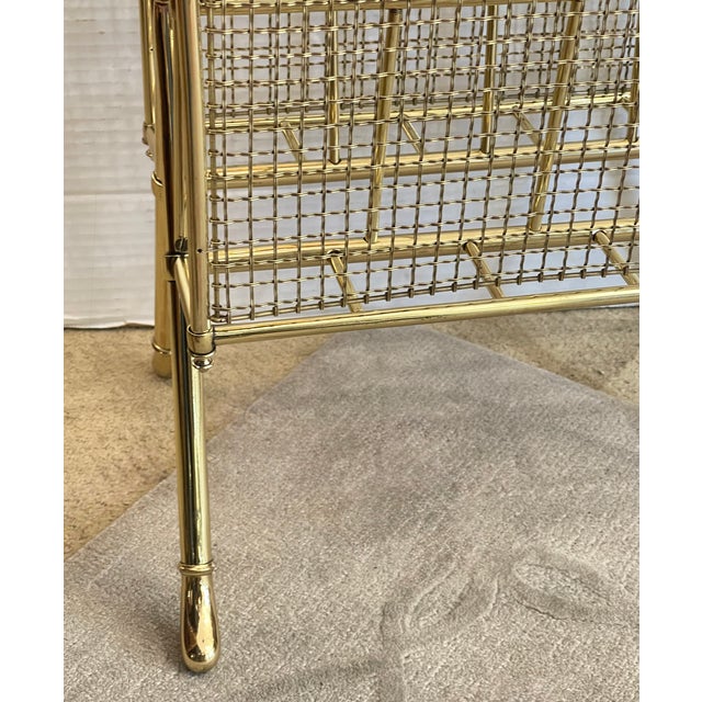 Metal Maison Jansen, Rare Neoclassical Brass Magazine Rack French, C.1920s For Sale - Image 7 of 14