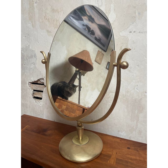 Mid-Century Modern Vintage Charles Hollis Jones Wishbone Tabletop Mirror For Sale - Image 3 of 9