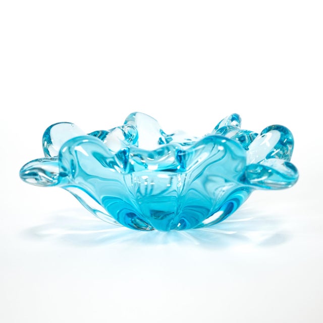 Italian 1960s Italian Murano Style Art Glass Bowl, Possibly Sommerso For Sale - Image 3 of 12