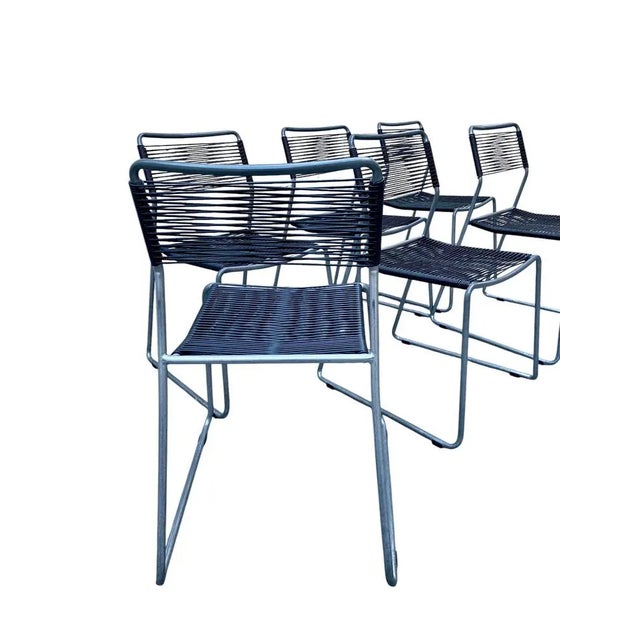 Metal Melker Spaghetti Chairs attributed to Lisa Norinder for Ikea, 1990s, Set of 6 For Sale - Image 7 of 11