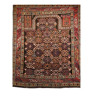 Antique Caucasian Shirvan Area Rug, Handwoven Wool, Prayer Pattern, 1890s, 4' x 5' For Sale