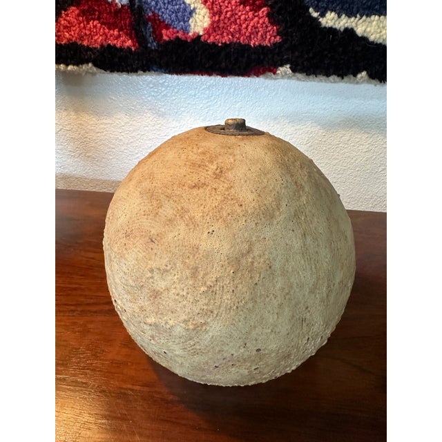 1960s Vintage Mid Century Modern Studio Pottery Ball Vase Vessel Sculpture For Sale - Image 5 of 10