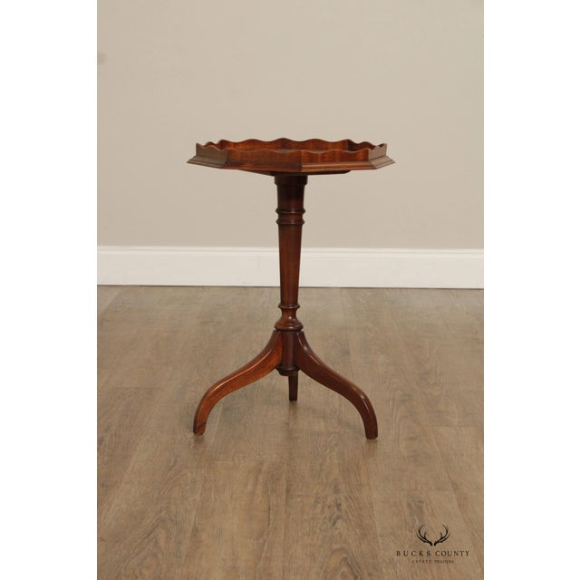 Brown Colonial Revival Mahogany Octagonal Candlestand For Sale - Image 8 of 13