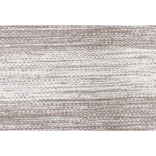 Contemporary Striped Brown and Beige Flat-Weave Wool Rug by Doris Leslie Blau For Sale - Image 4 of 9