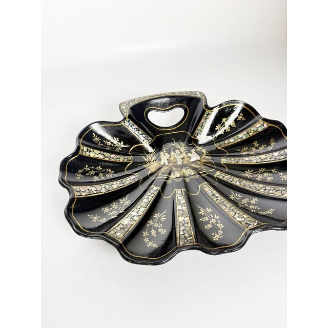 19th Century Napoleon III Papier-Mâché Catchall, France, 1880 For Sale - Image 5 of 12