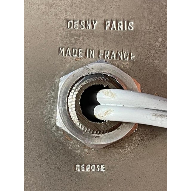 Modernist Art Deco Glass and Nickel Table Lamps from Maison Desny, France, 1930s, Set of 2 For Sale - Image 4 of 16